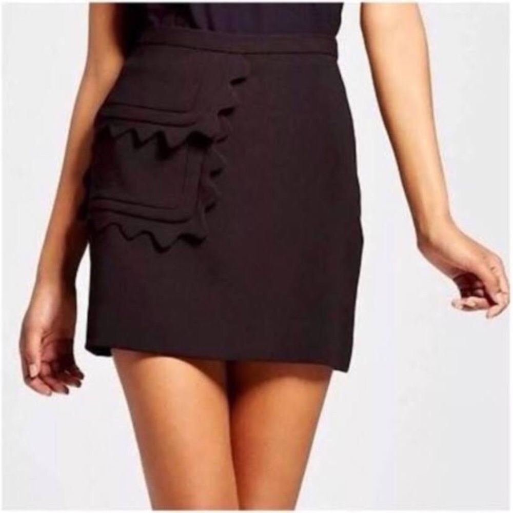 Victoria Beckham for Target Black Mini Skirt with Ruffle Pocket Detail
